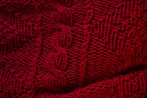 photo of fisherman knit blanket